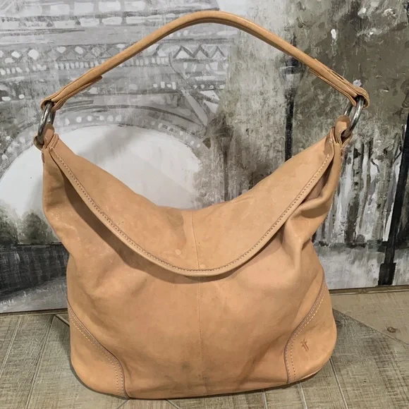 💗Frye Madison Leather Hobo Bag -Blush- Dusty-Rose - Picture 3 of 16